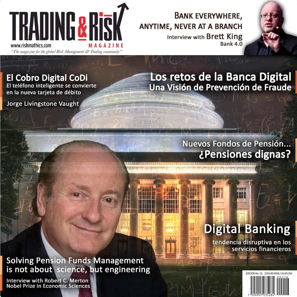 Portada de Trading & Risk Magazine con la entrevista a Robert C. Merton y el artículo sobre CoDi